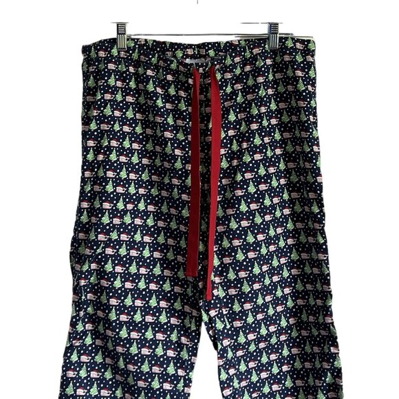 Vineyard Vines Men Christmas Tree Santa Whale Pajama Pants M Cotton Navy Mens - Picture 3 of 7